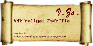 Várallyai Zsófia névjegykártya