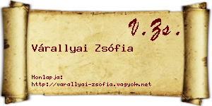 Várallyai Zsófia névjegykártya